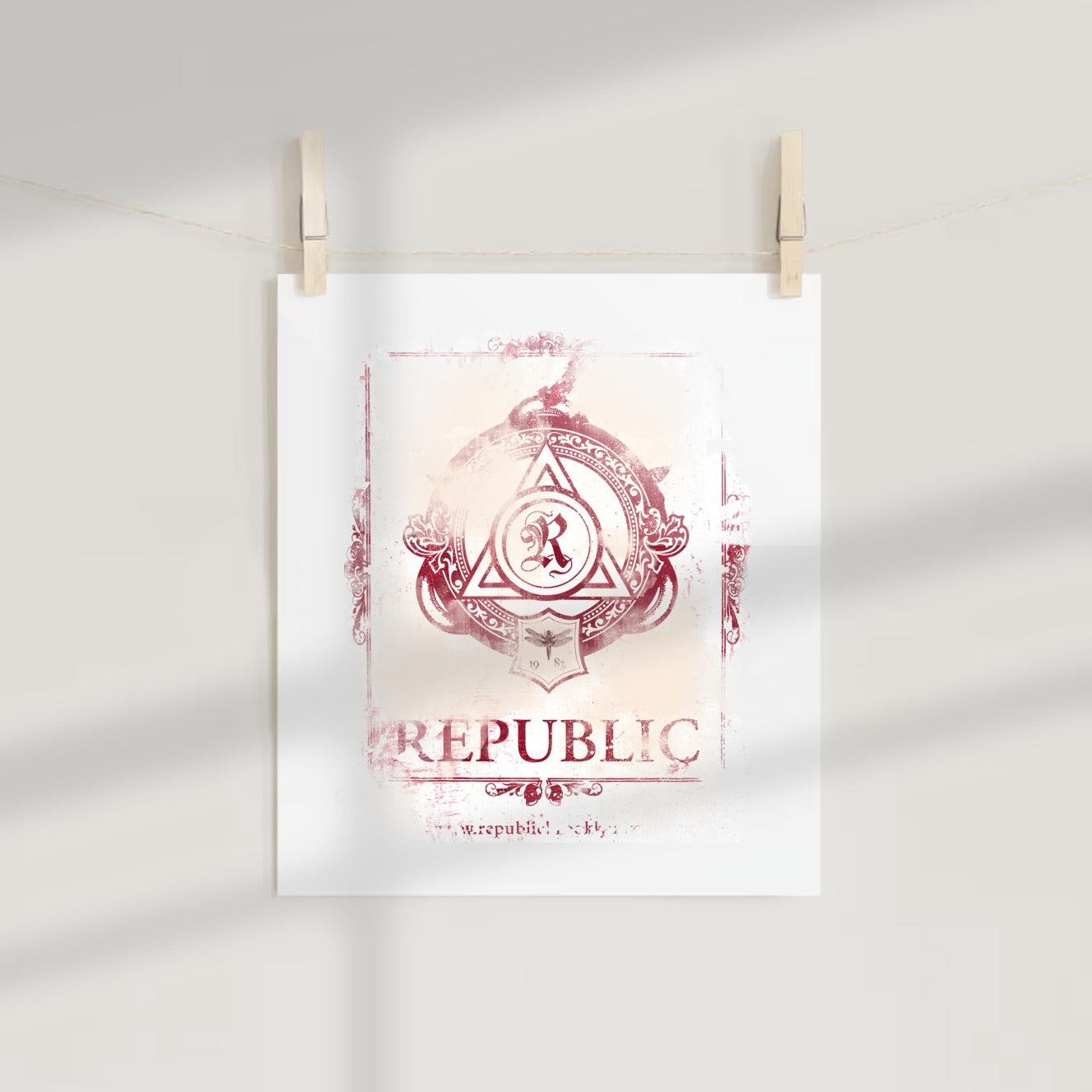 Vintage Republic Emblem Wall Art Poster for Home Decor
