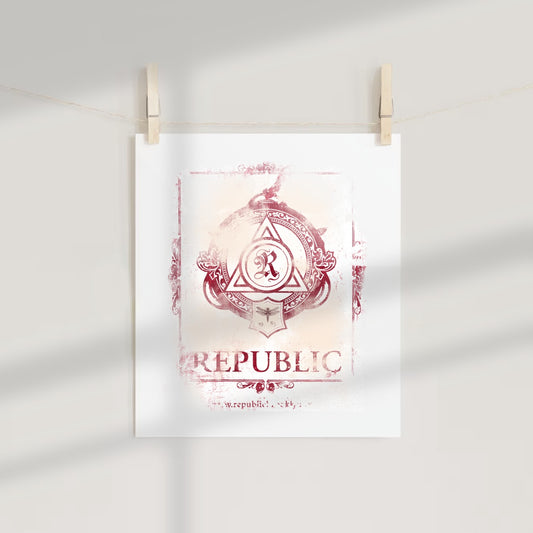 Vintage Republic Emblem Wall Art Poster for Home Decor