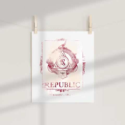 Vintage Republic Emblem Wall Art Poster for Home Decor
