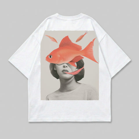 Woman Goldfish Eyes Surreal Artwork product type
Surreal Art, Goldfish Design, Woman Portrait, Abstract Face, Artistic Graphic, Fantasy Image, Unique Print, Digital Art, Creative Design, Pop Art Style, Aesthetic Art, Fish Graphic, Modern Art, Contemporary, Dreamlike Scene, Gold Fish, Eye Covering, Monochrome Base, Red Goldfish, Avant Garde
