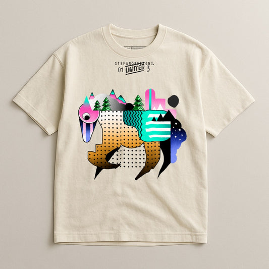 Graphic Art Bear and Trees Short Sleeve T-shirt