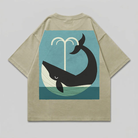 Blue Ocean Whale Spout Graphic Illustration T-shirt product type