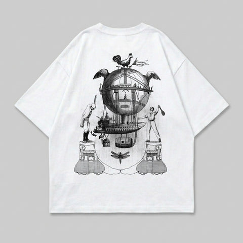 Globe Airship Rooster Figures Illustration product type