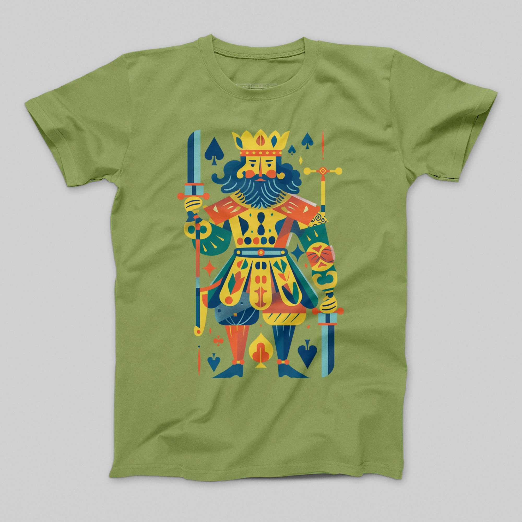 Vibrant King of Spades Graphic Design T-shirt