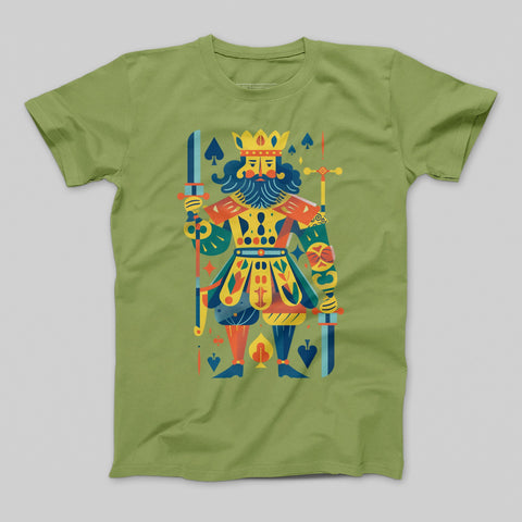 Vibrant King of Spades Graphic Design T-shirt