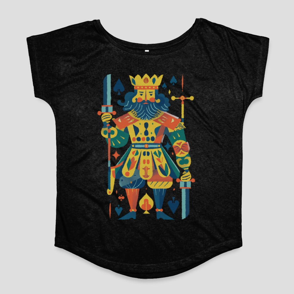 Colorful King of Spades Graphic Women's T-shirt