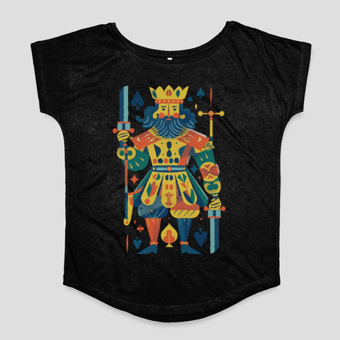 Colorful King of Spades Graphic Women's T-shirt