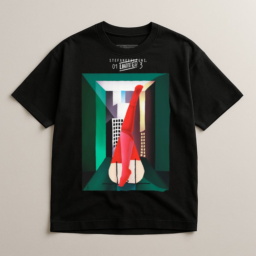 Abstract Design Black Graphic T-Shirt