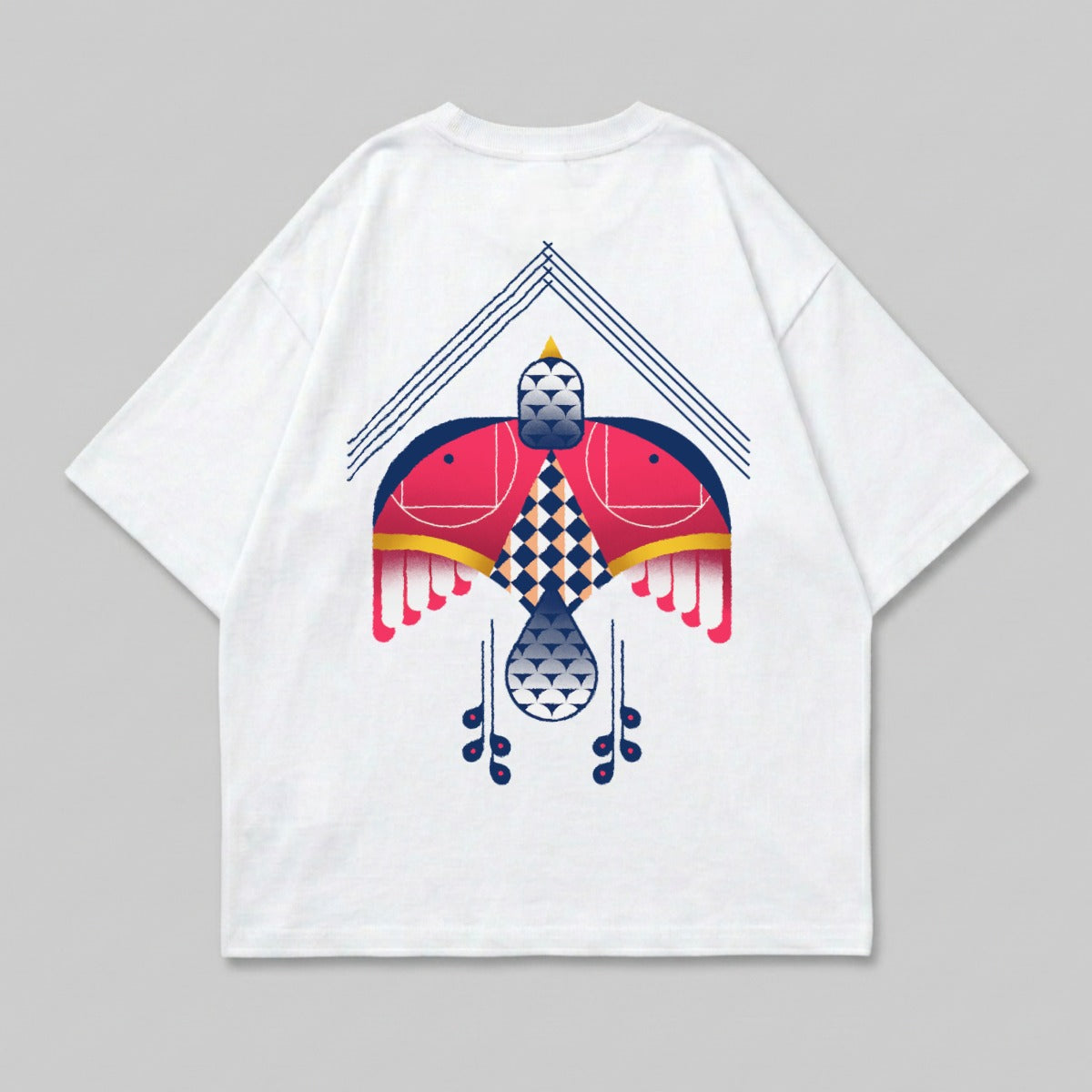 Abstract Geometric Bird Art Colorful Design White product type