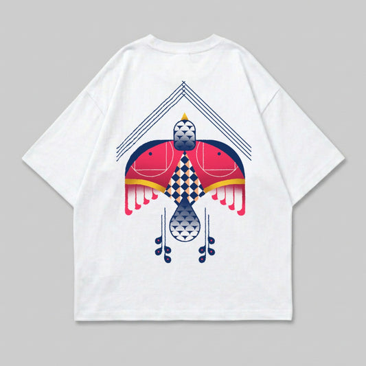 Abstract Geometric Bird Art Colorful Design White product type