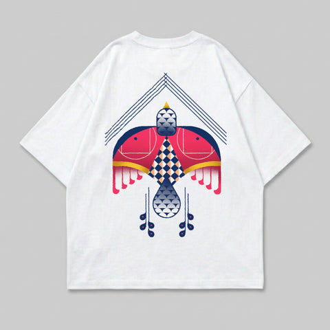 Abstract Geometric Bird Art Colorful Design White product type