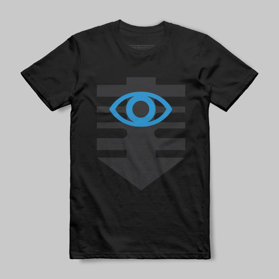 Blue Eye and Shield Graphic Design T-shirt