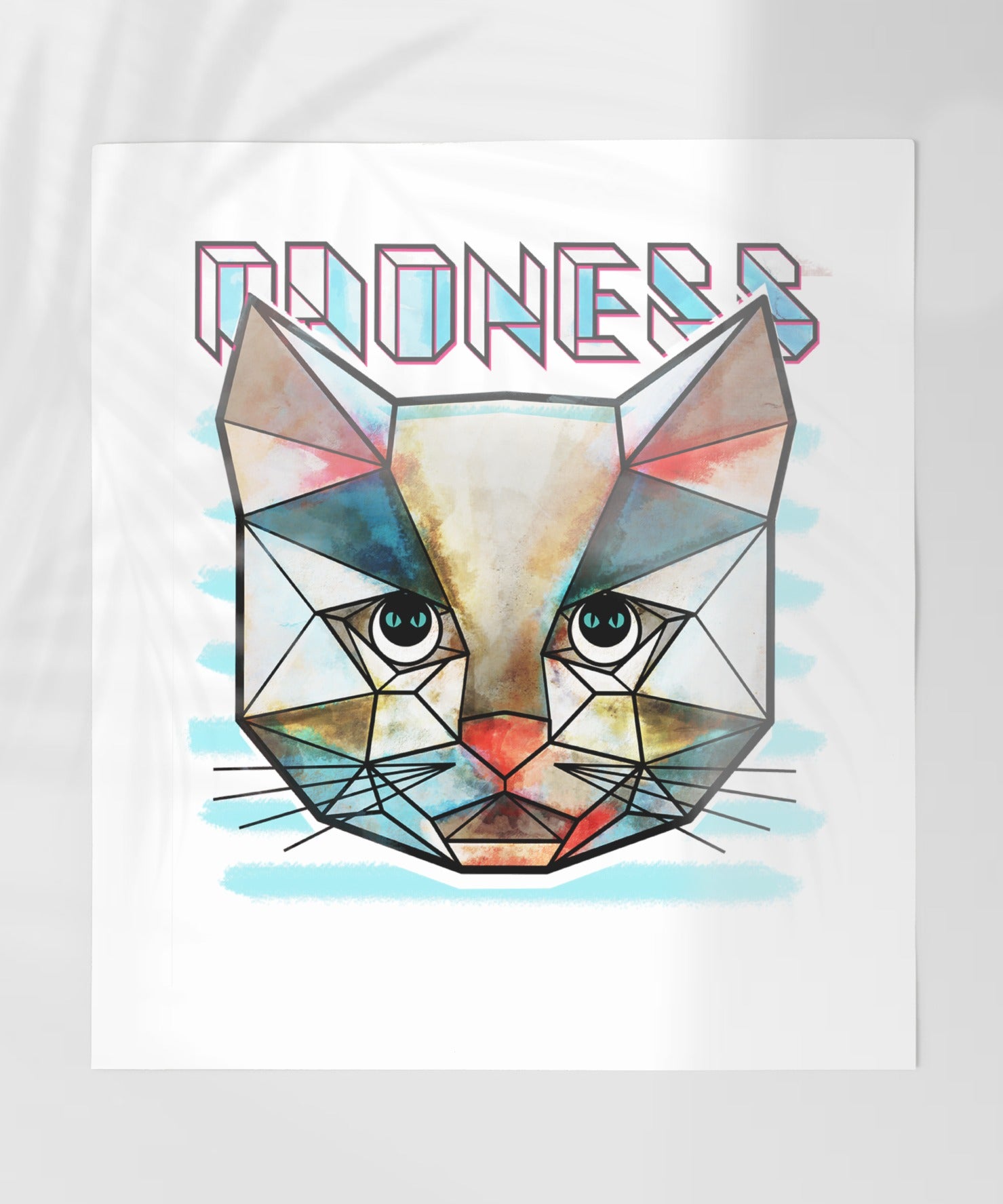 Mysterious Geometric Cat Art with Cool Text Product