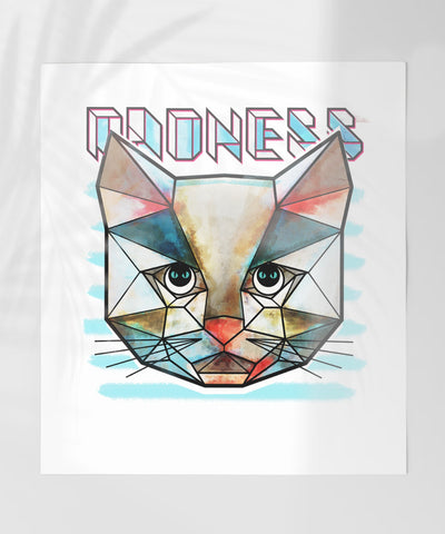 Mysterious Geometric Cat Art with Cool Text Product