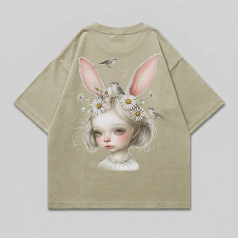Whimsical Bunny Girl Daisies Birds Artistic Print product type
Bunny Girl, Rabbit Ears, Daisy Flowers, Bird Art, Whimsical Design, Cute Illustration, Fantasy Character, Floral Headpiece, Nature Inspired, Artistic Print, Graphic Tee, Aesthetic Apparel, Unique Artwork, Fairytale Theme, Doll Face, Animal Ears, Spring Vibes, Indie Style, Soft Art, Pastel Colors
