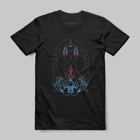 Abstract Art Print Black T-shirt for Casual Wear