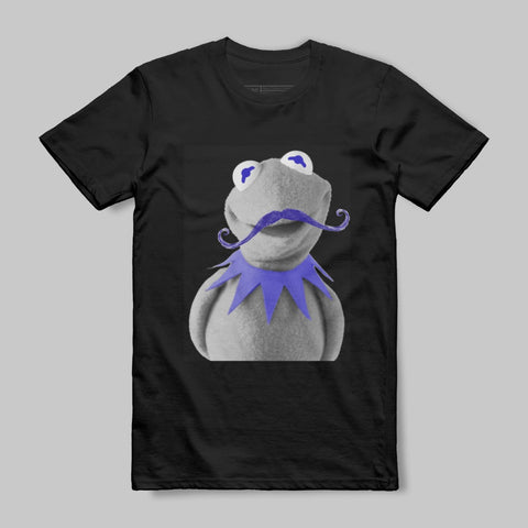 Quirky Cartoon Frog with Mustache Graphic T-Shirt