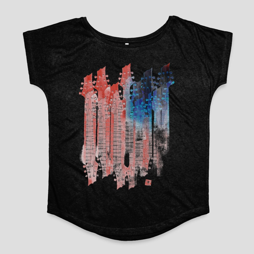 Artistic Electric Guitars Pattern Women's Shirt