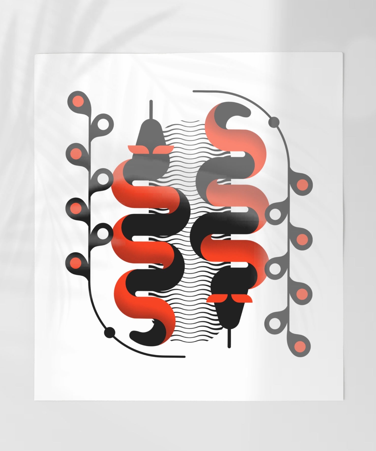 Modern Abstract Snake Design Poster for Home Decor