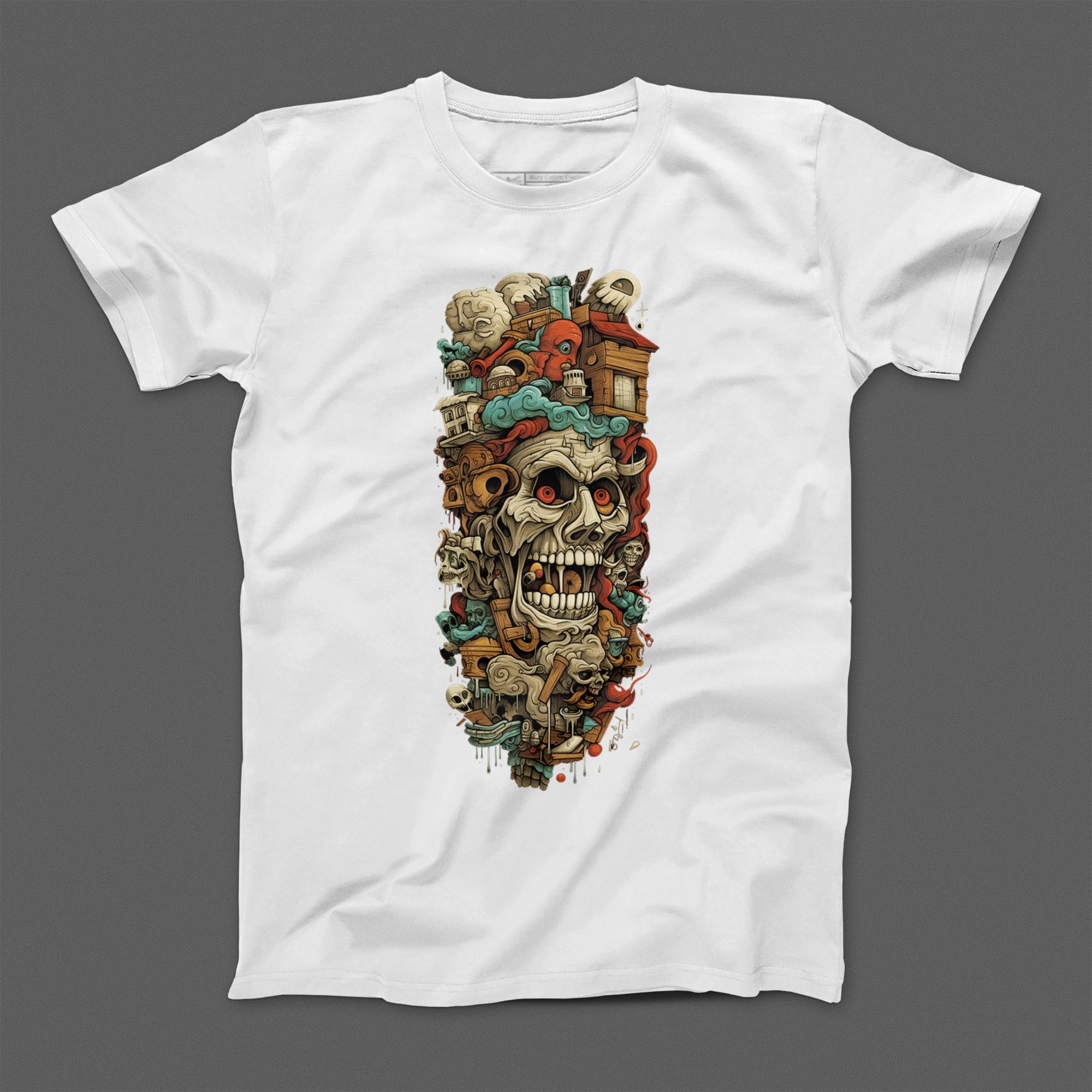 Detailed Skull and Fantasy Art Graphic T-Shirt Product