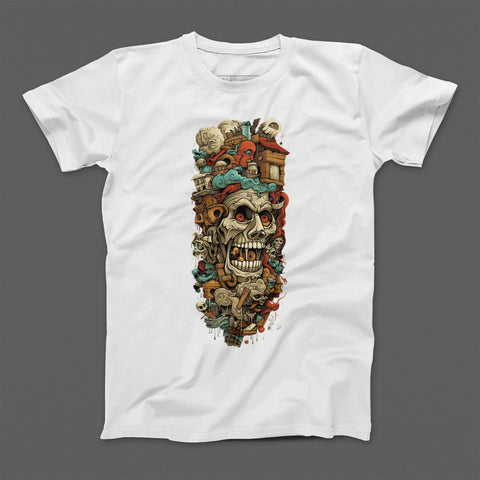 Detailed Skull and Fantasy Art Graphic T-Shirt Product