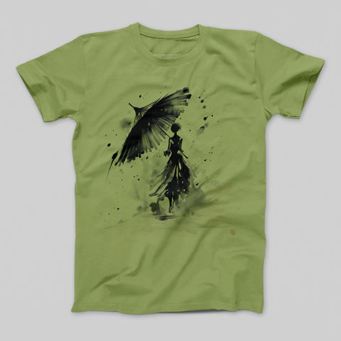 Enigmatic Silhouette with Umbrella Art T-shirt