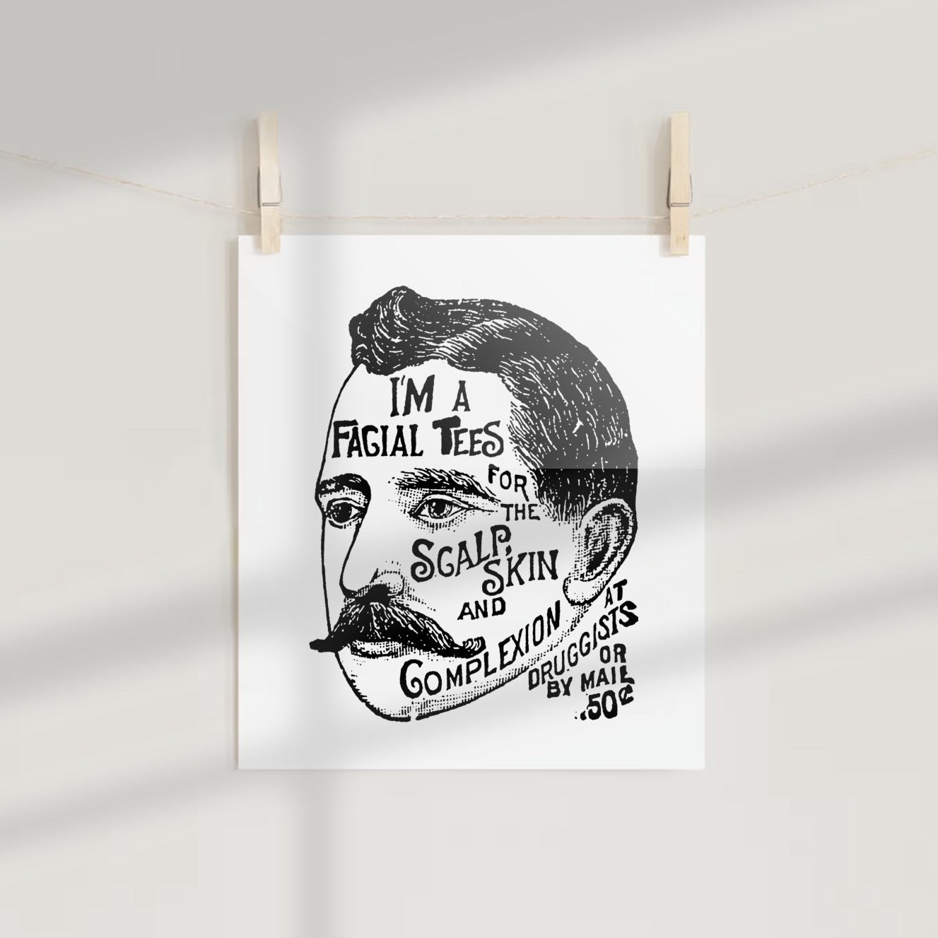 Vintage Facial Tees Scalp Skin Complexion Ad Poster Print
