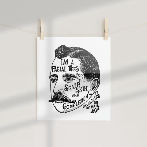 Vintage Facial Tees Scalp Skin Complexion Ad Poster Print