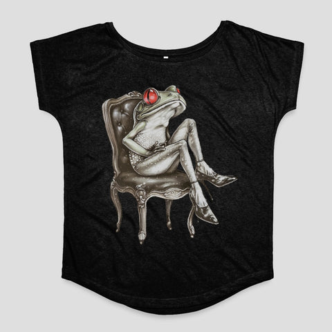 Frog with Red Eyes Sitting in Chair T-shirt
