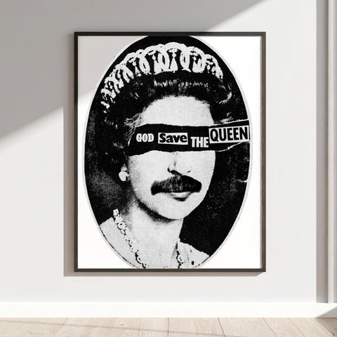 God Save the Queen Punk Art Poster for Your Wall