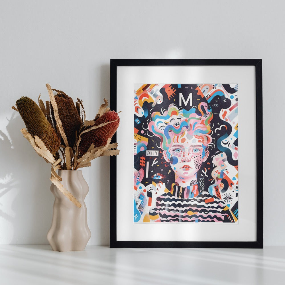 Colorful Abstract Portrait Wall Art Picture fram