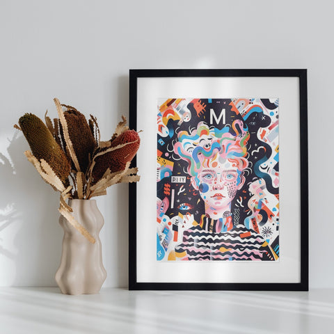 Colorful Abstract Portrait Wall Art Picture fram