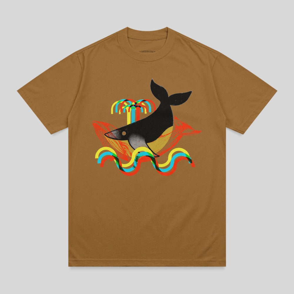 Colorful Abstract Whale Palm Tree Ocean Art product type