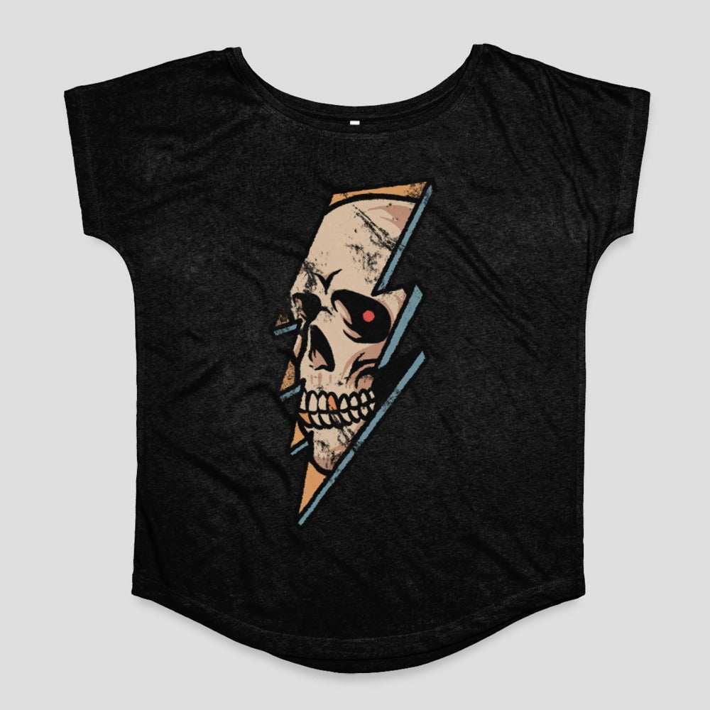 Lightning Bolt Skull Graphic Women's T-Shirt Product
