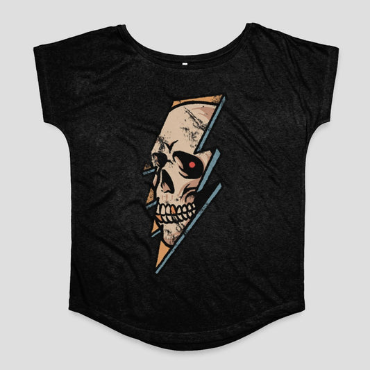 Lightning Bolt Skull Graphic Women's T-Shirt Product