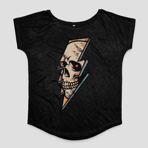 Lightning Bolt Skull Graphic Women's T-Shirt Product