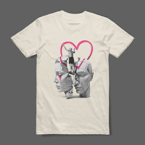 Artistic Split Faces Design Heart Street Art Shirt
