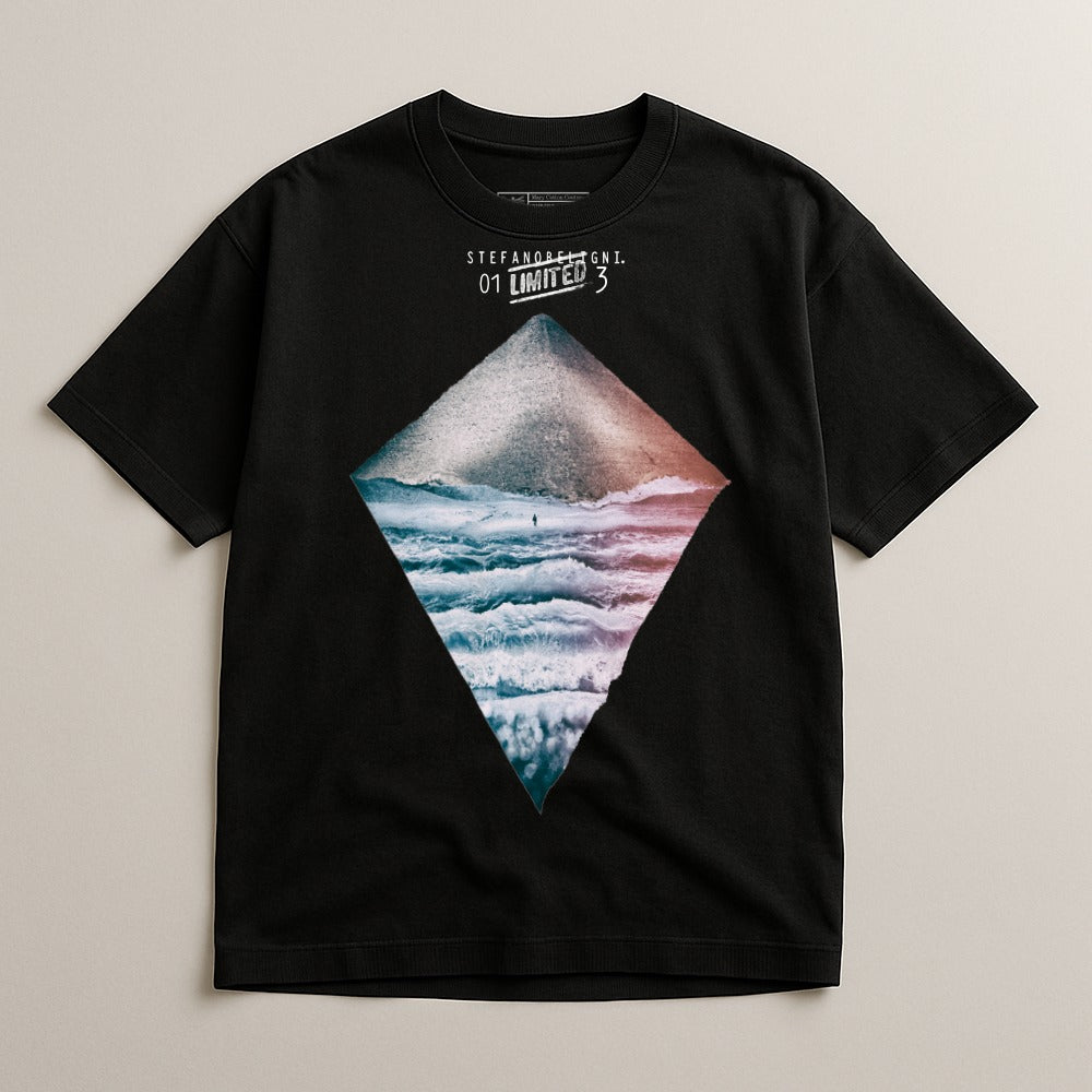 Diamond Shape Art Design Ocean Waves Pattern Shirt
