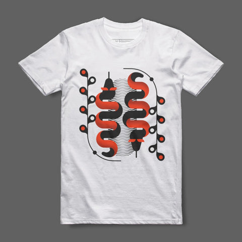Unique Red and Black Abstract Graphic T-shirt