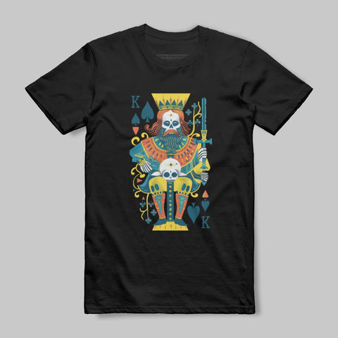 Colorful King of Spades Graphic Print T-shirt