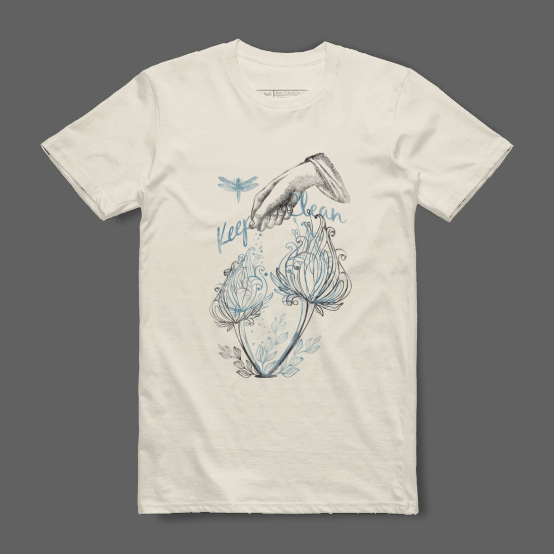 Keep Growing Hand Flower Design Graphic Tee