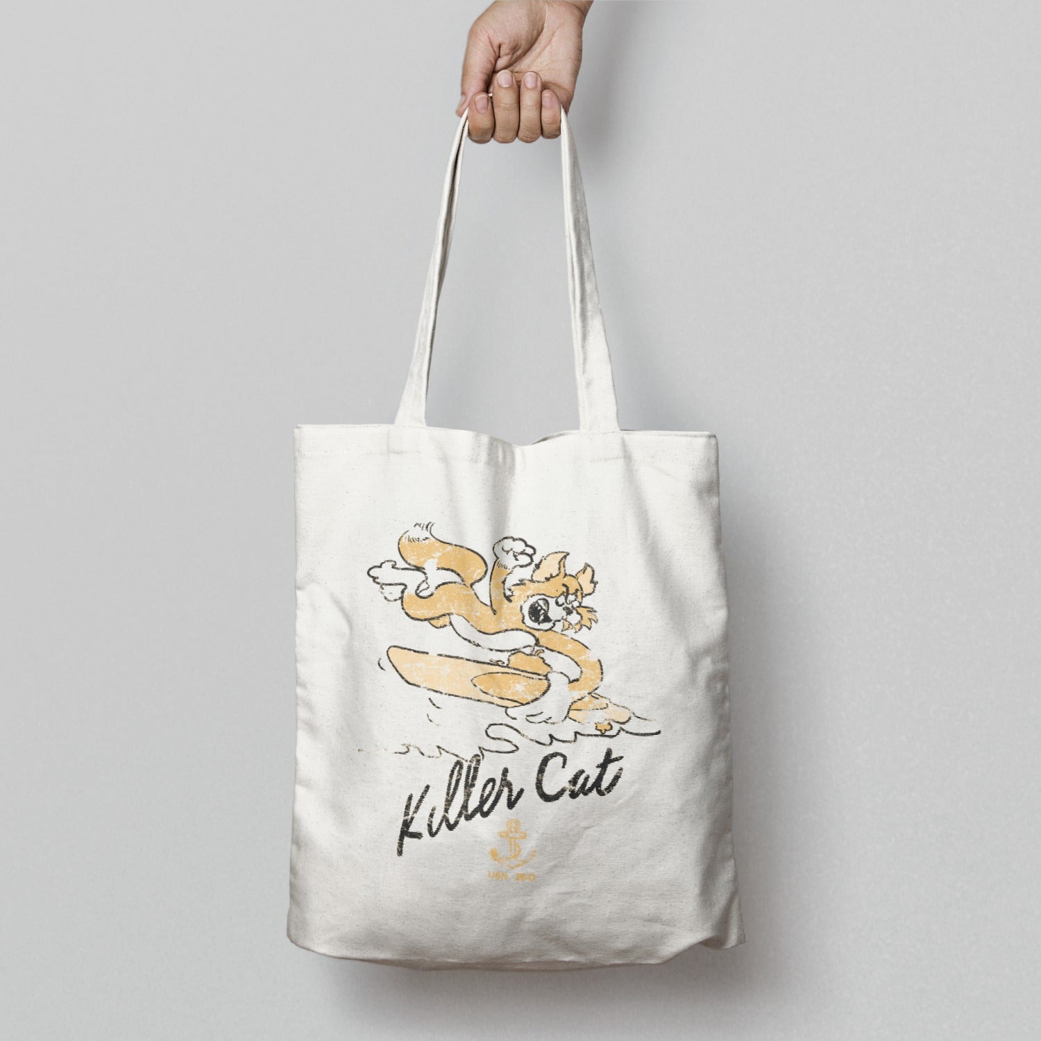 Killer Cat Graphic on Stylish Tote Bag Handbag Tote Bag