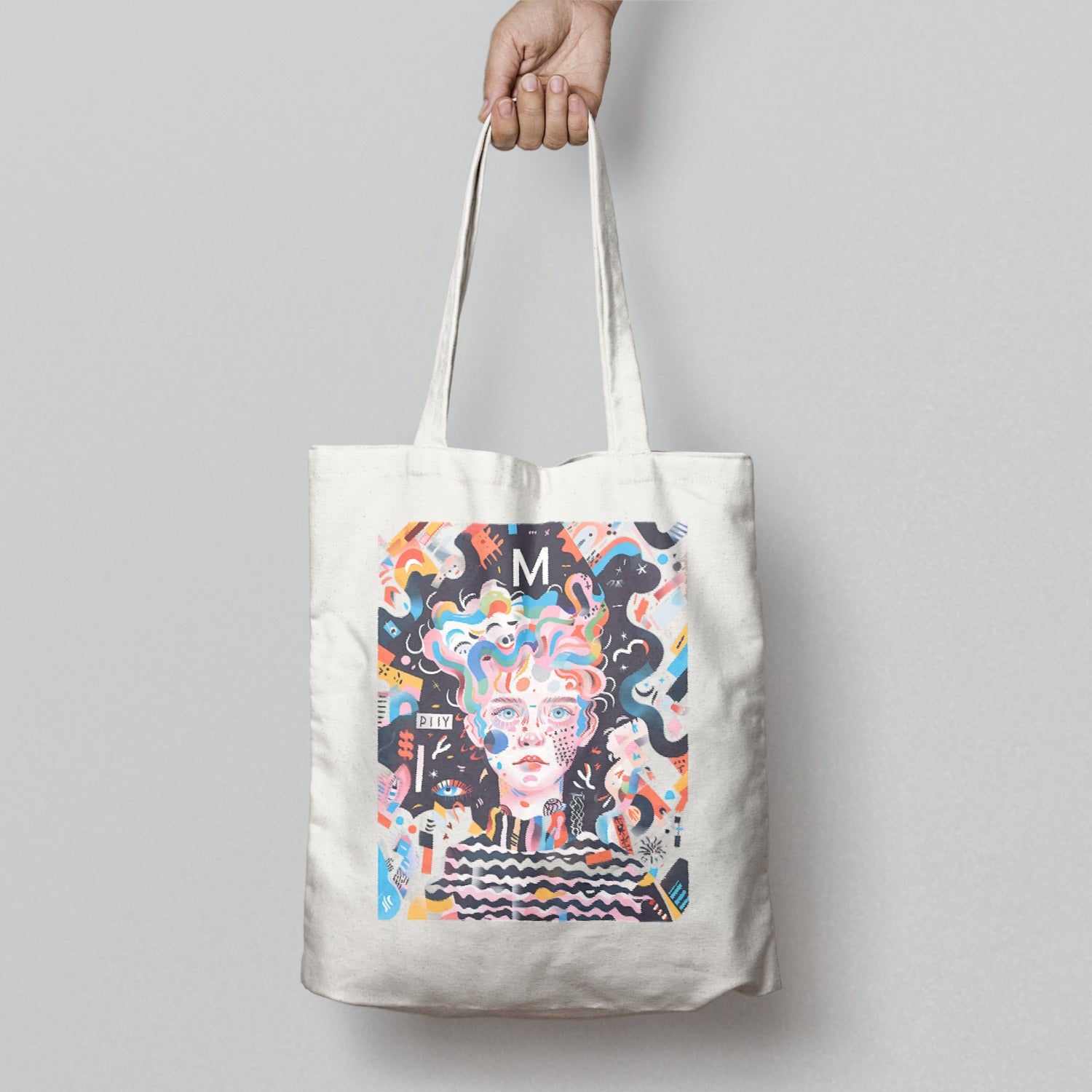 Vibrant Abstract Art Tote Bag with Colorful Design