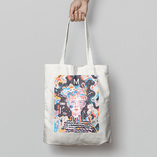 Vibrant Abstract Art Tote Bag with Colorful Design