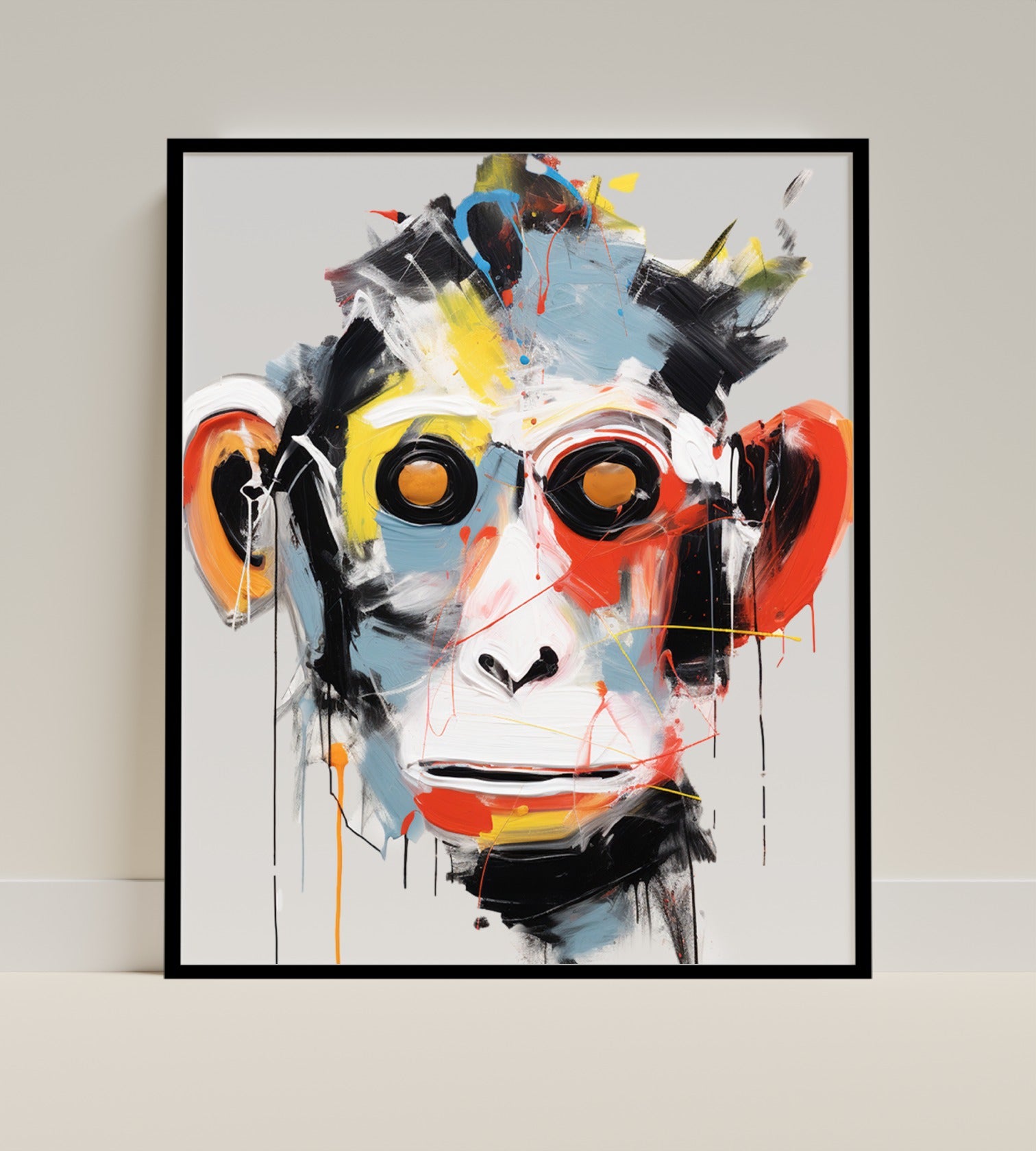 Abstract Colorful Monkey Art Print Wall Decor Poster