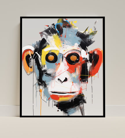 Abstract Colorful Monkey Art Print Wall Decor Poster