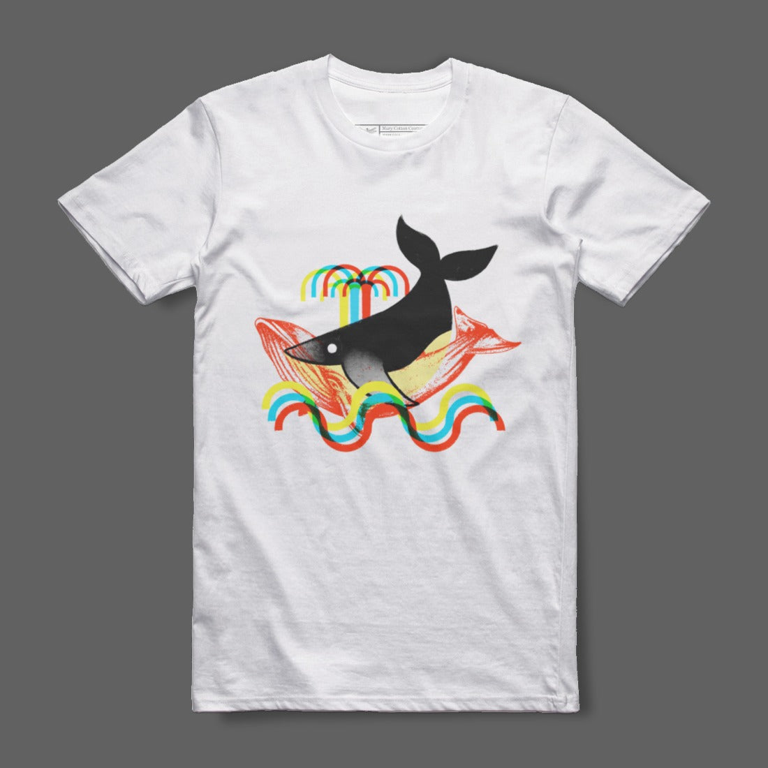 Colorful Rainbow Whale Design Graphic Tee