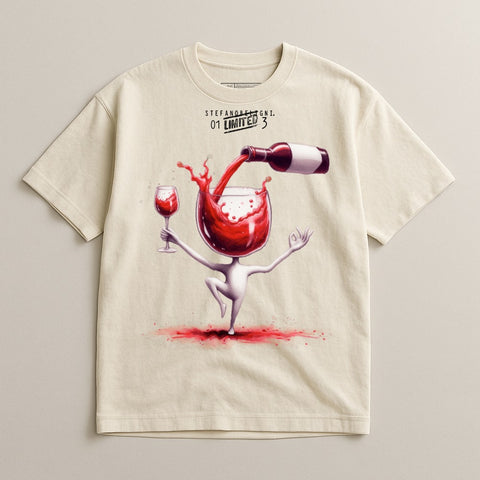 Wine Pouring Art Graphic Design T-shirt