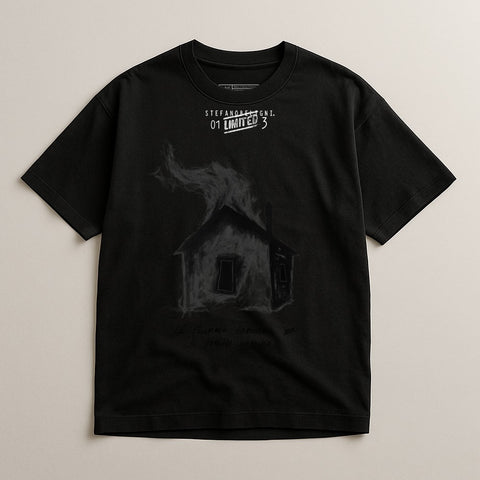 Artistic House Graphic Black Short Sleeve T-shirt