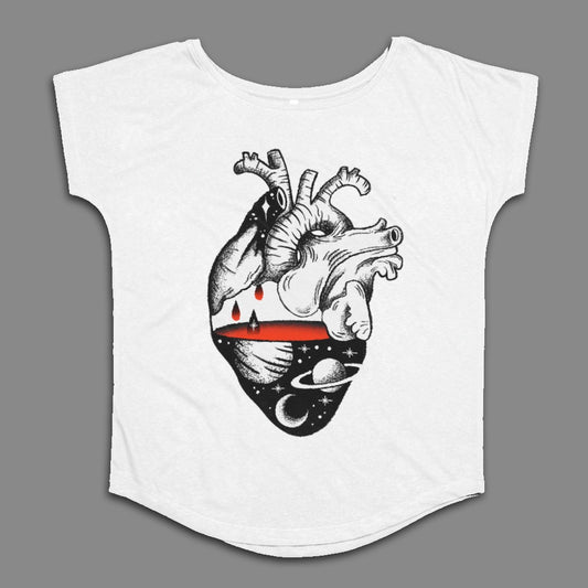 Heart and Space Design Graphic T-shirt